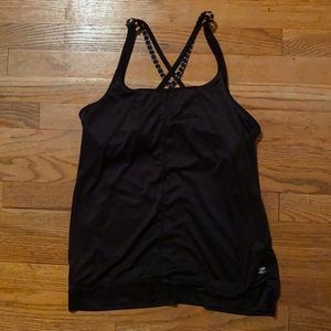 Energy Zone Black Cross-Back Tank